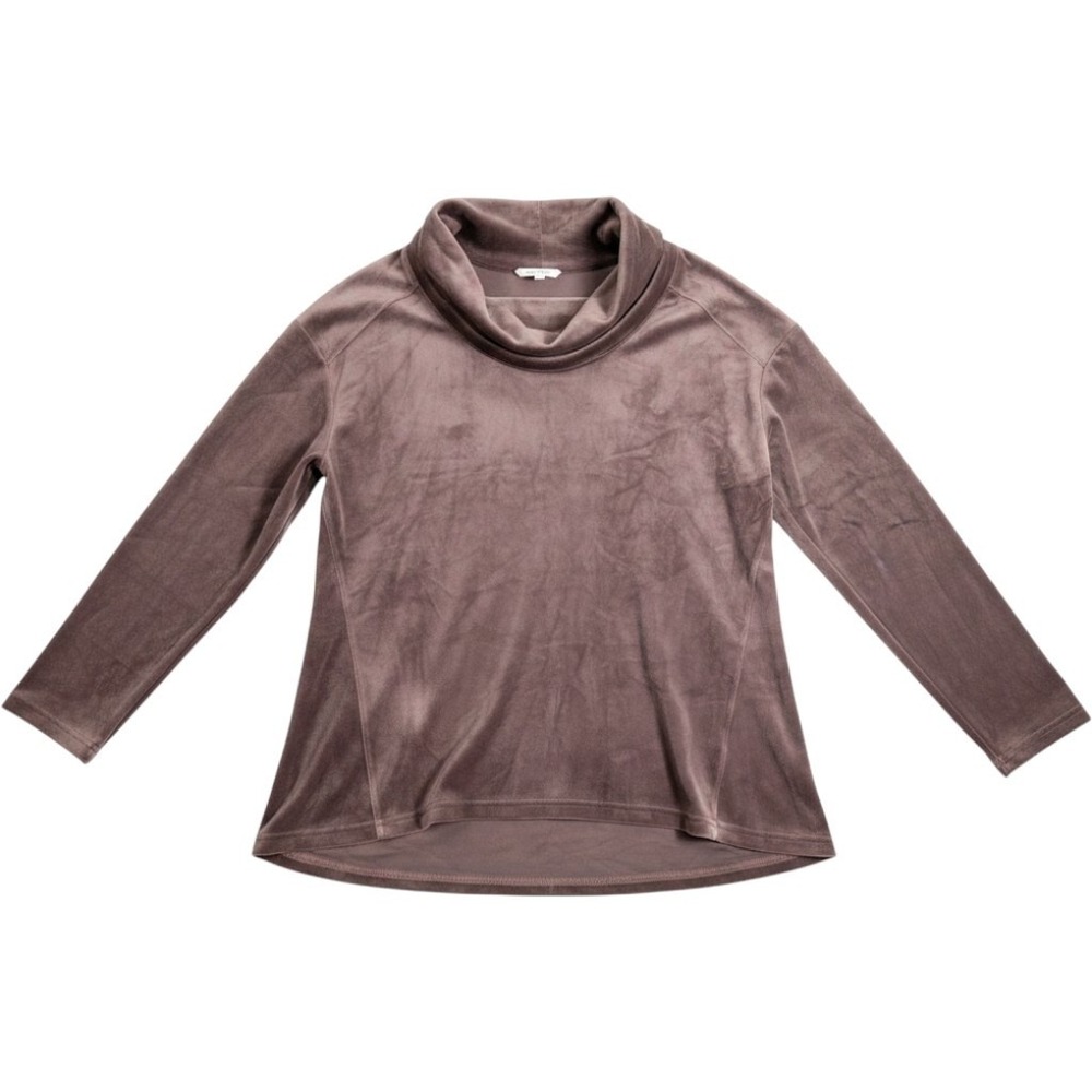 Jane and Delancey Women Velvet Sweater Long Sleeve Cowl Neck Size M Brown Casual